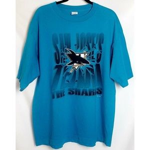 Vtg 1994 San Jose Sharks Sz L NHL Hockey T-Shirt Competitor USA Single Stitch
